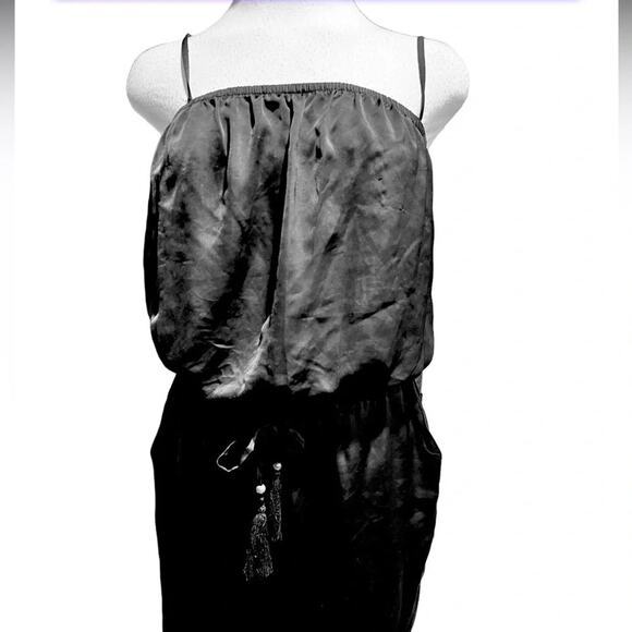 J. Crew Crepe Tassel Jumpsuit In Black Womens Size S Drawstring Waist - Picture 3 of 6